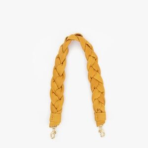 Clare V Braided Leather Shoulder Strap in Marigold